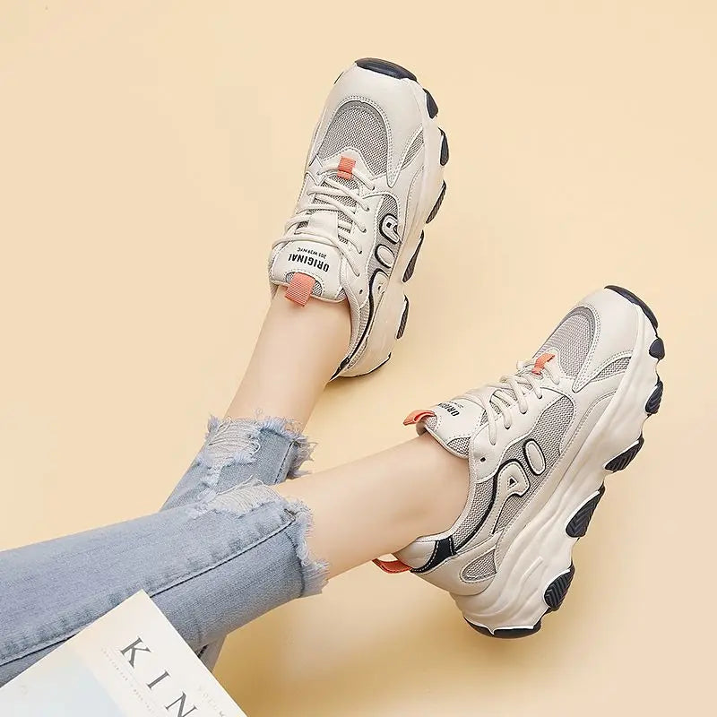 Women's Thick Shoes-Chunky Genre Walking Sneakers for Ladies