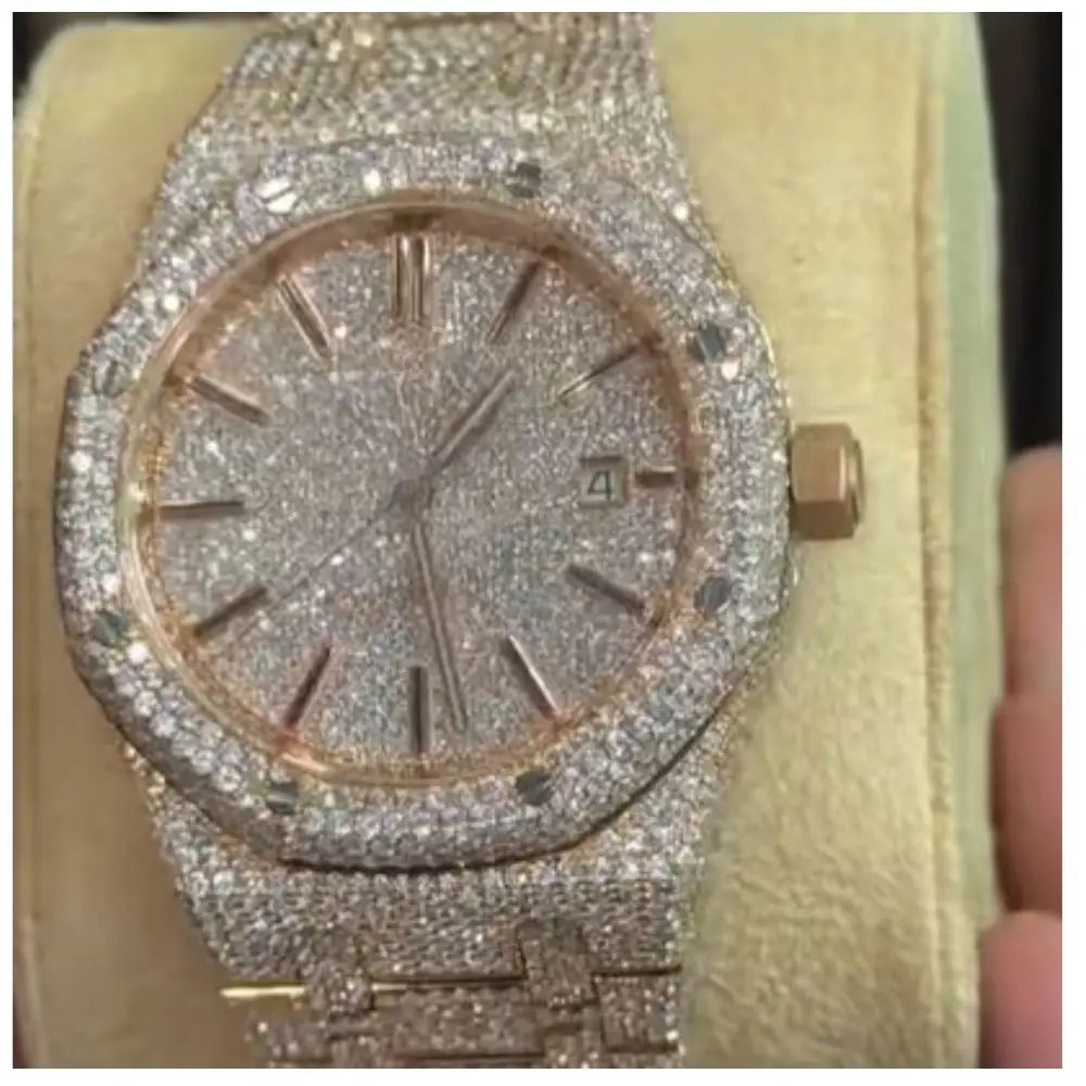 Luxury Automatic Moissanite Watch for Men, Women Diamond