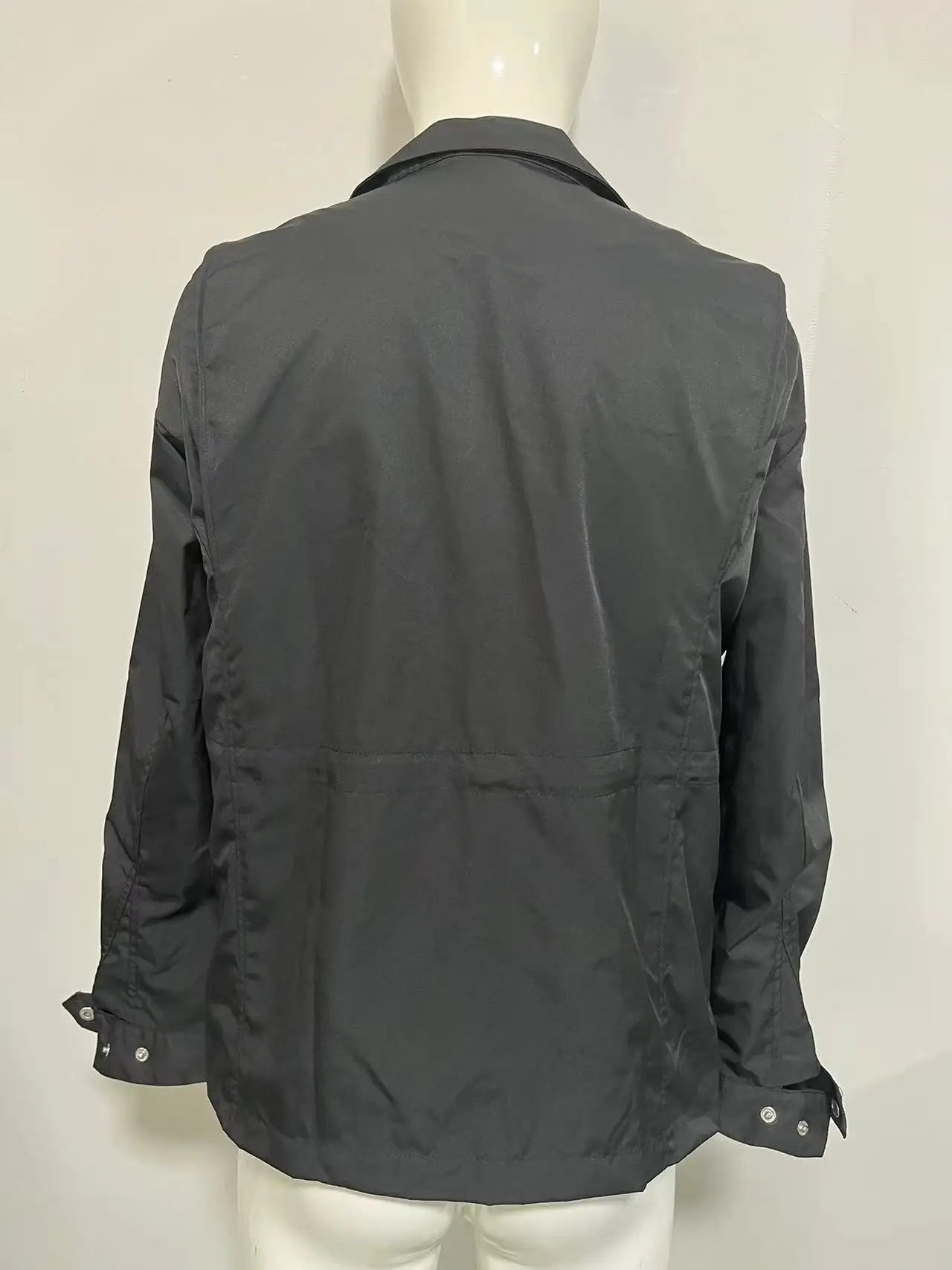 2025 Men's Spring Autumn Casual Jacket in Canvas Stand Collar Zipper Large