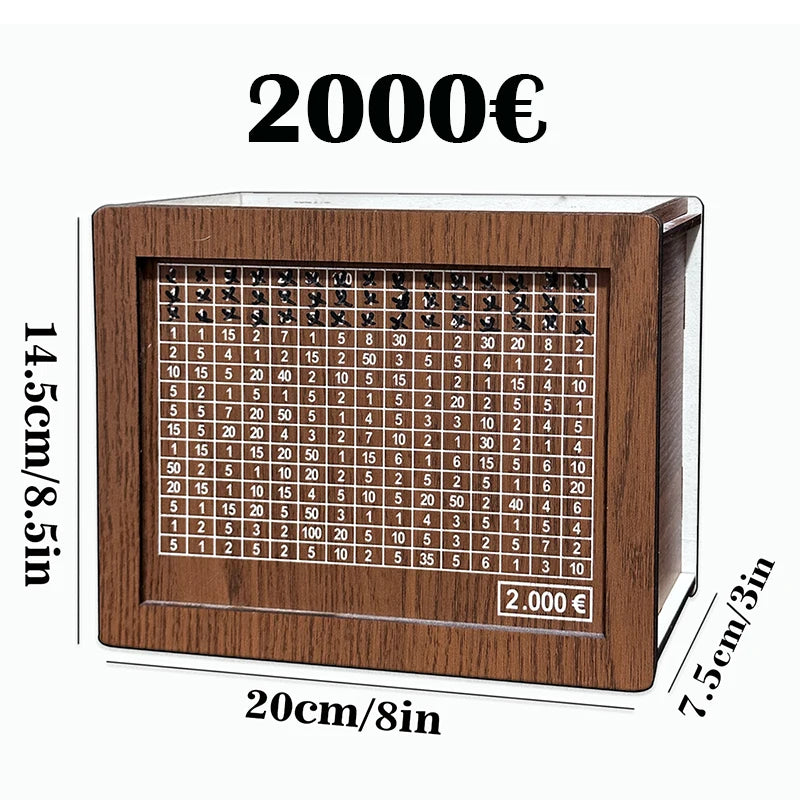 Number Decorative Natural Wooden Money Box with Counter
