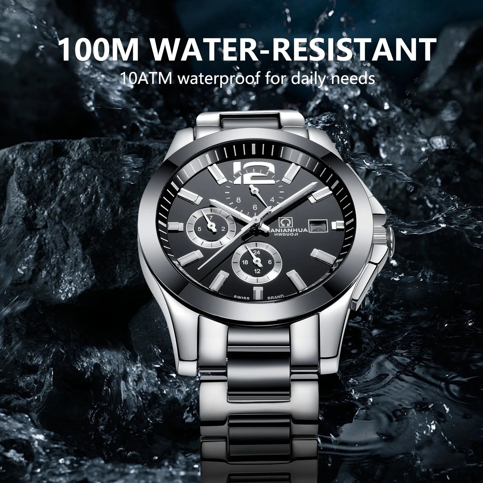 Automatic Mechanical Men's Watch Black Design Luxury