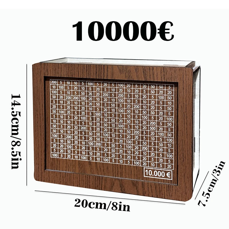 Number Decorative Natural Wooden Money Box with Counter