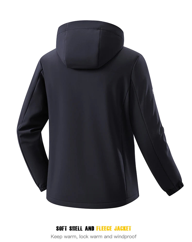 EUMERGX Fleece Soft shell Jackets Men Waterproof