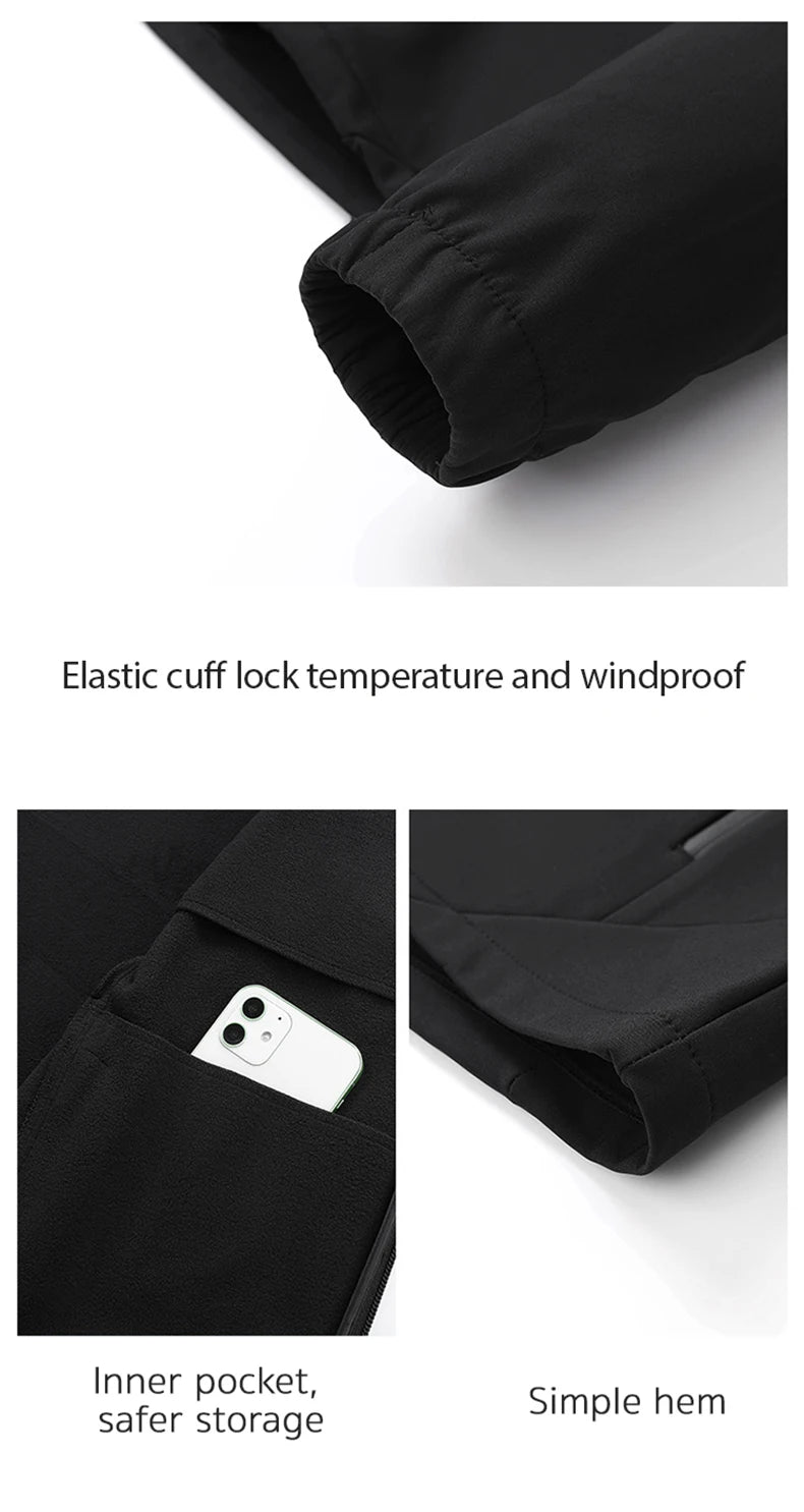 EUMERGX Fleece Soft shell Jackets Men Waterproof